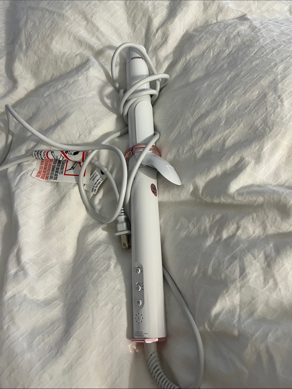T3 White and Rose Gold Curling Iron. 1.25” with longer barrel.  Used once